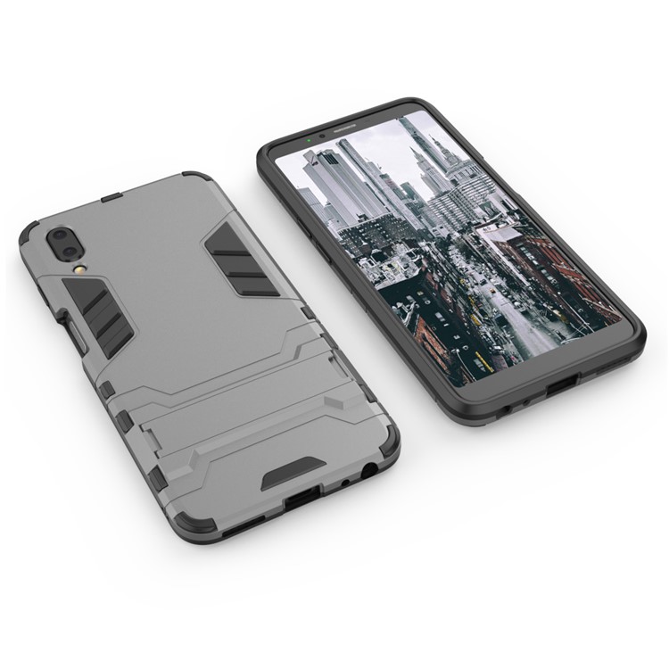 Plastic + TPU Hybrid Phone Case with Kickstand for Meizu E3 - Grey-5