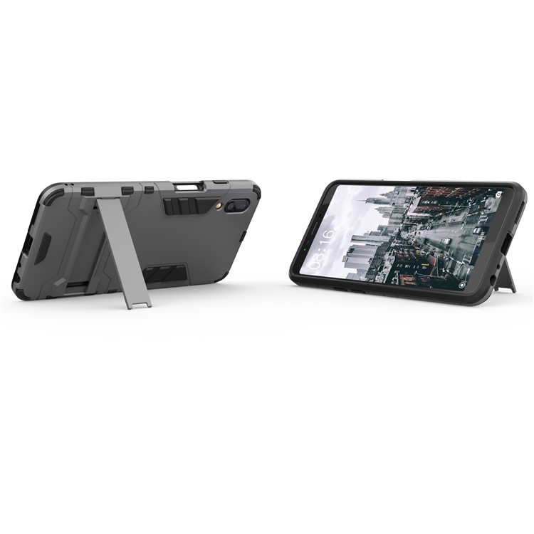 Plastic + TPU Hybrid Phone Case with Kickstand for Meizu E3 - Grey-7