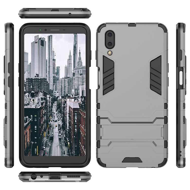 Plastic + TPU Hybrid Phone Case with Kickstand for Meizu E3 - Grey-9