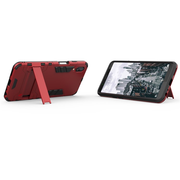 Plastic + TPU Combo Case with Kickstand for Meizu E3 - Red-7