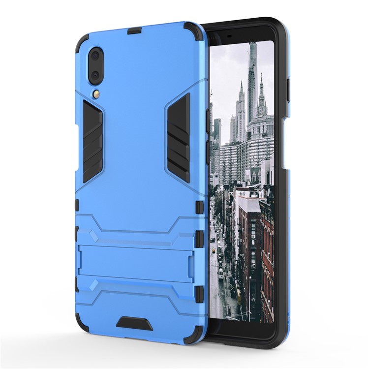 Plastic + TPU Hybrid Shell Cover Case with Kickstand for Meizu E3 - Baby Blue-3