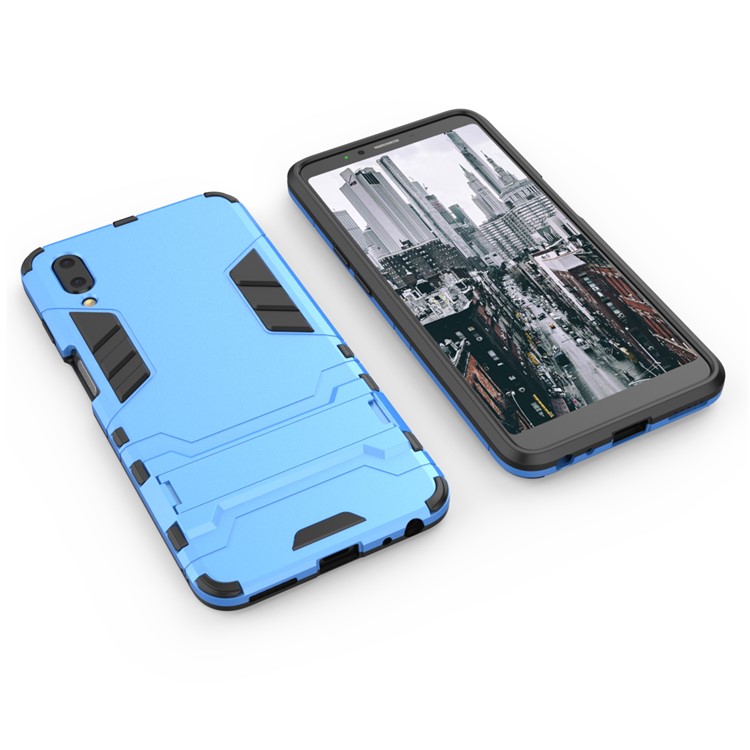 Plastic + TPU Hybrid Shell Cover Case with Kickstand for Meizu E3 - Baby Blue-5