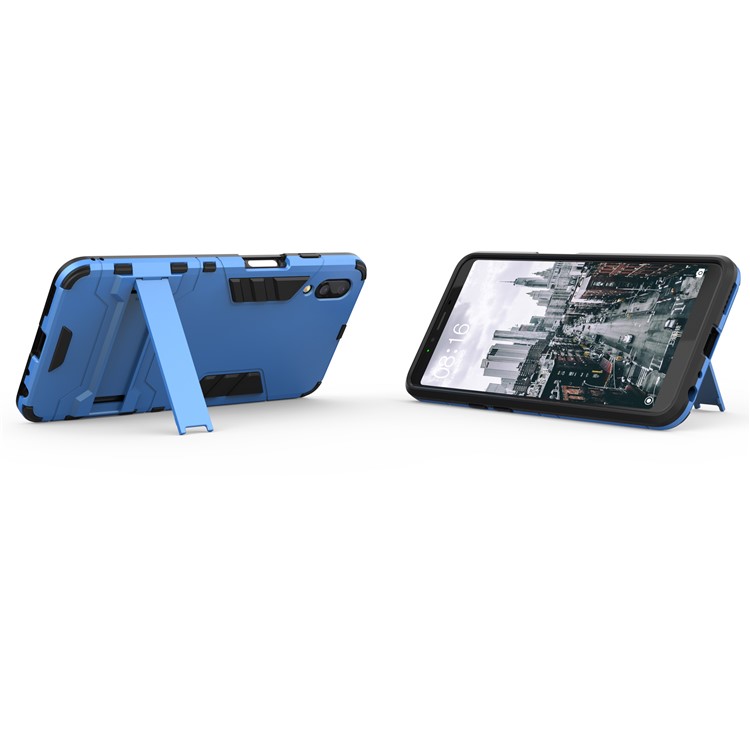 Plastic + TPU Hybrid Shell Cover Case with Kickstand for Meizu E3 - Baby Blue-7
