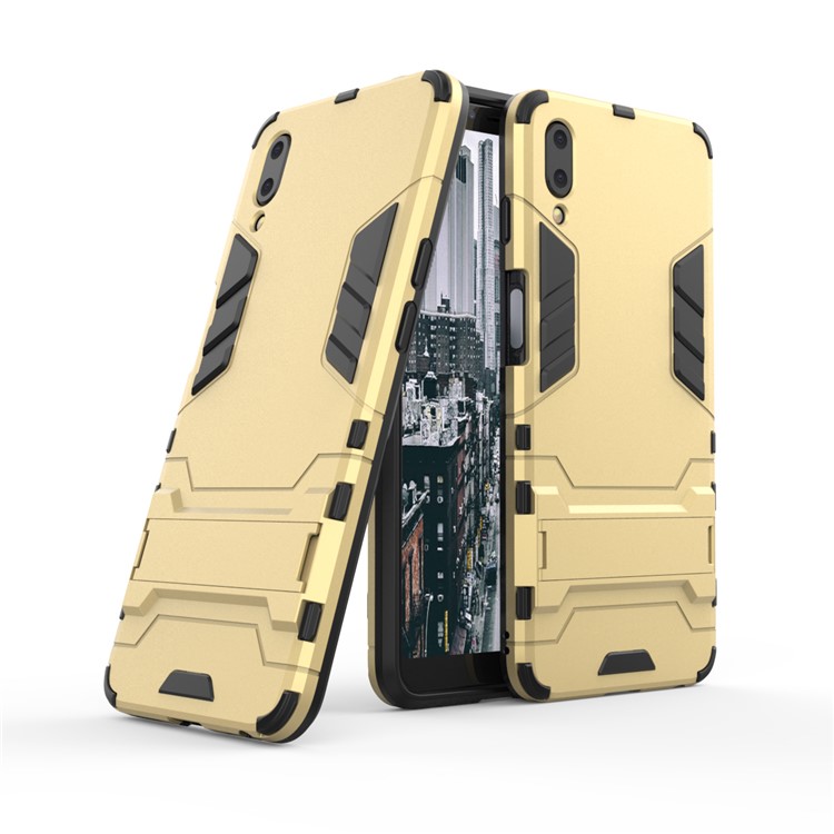 Plastic + TPU Combo Cover Shell Case with Kickstand for Meizu E3 - Gold-1