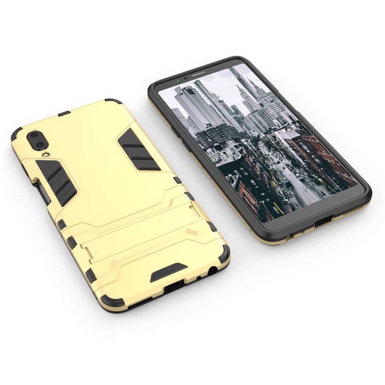 Plastic + TPU Combo Cover Shell Case with Kickstand for Meizu E3 - Gold-5