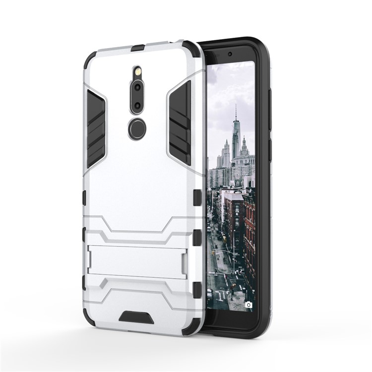 Cool Guard Kickstand PC TPU Hybrid Cover for Meizu M6T - Silver-2