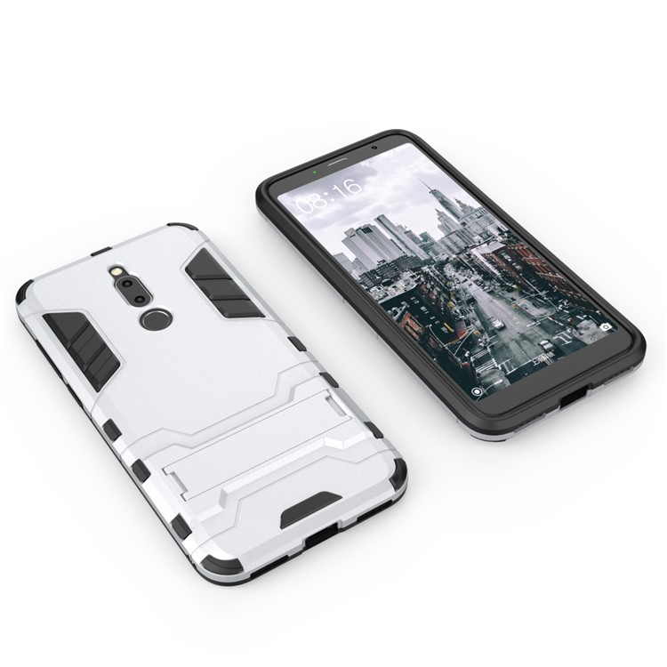 Cool Guard Kickstand PC TPU Hybrid Cover for Meizu M6T - Silver-3