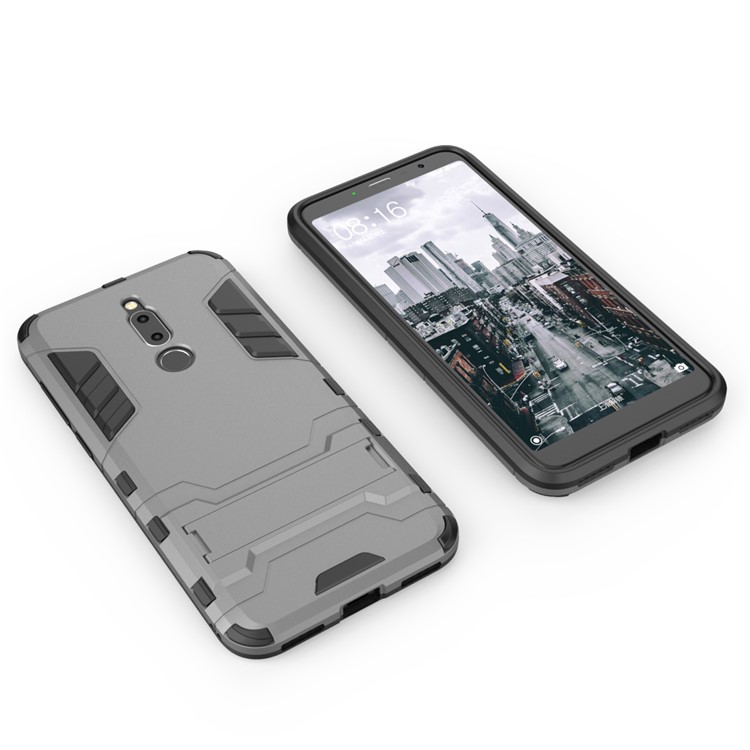 Cool Guard Kickstand PC TPU Hybrid Shell for Meizu M6T - Grey-3