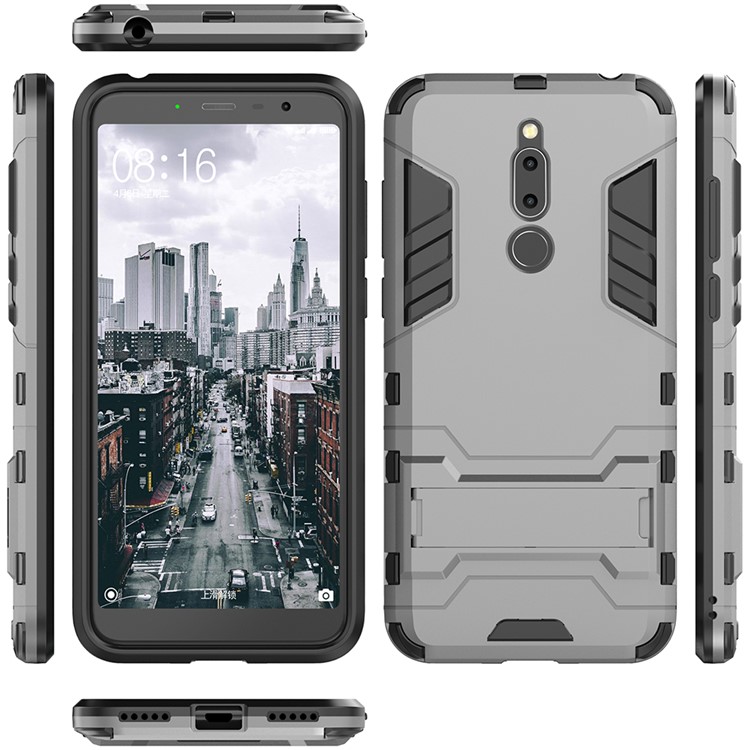 Cool Guard Kickstand PC TPU Hybrid Shell for Meizu M6T - Grey-4