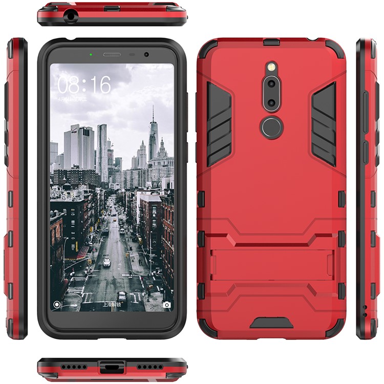 Cool Guard Kickstand PC TPU Combo Case for Meizu M6T - Red-4