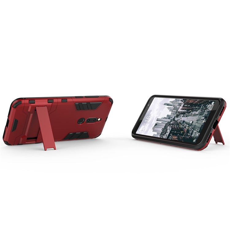 Cool Guard Kickstand PC TPU Combo Case for Meizu M6T - Red-5