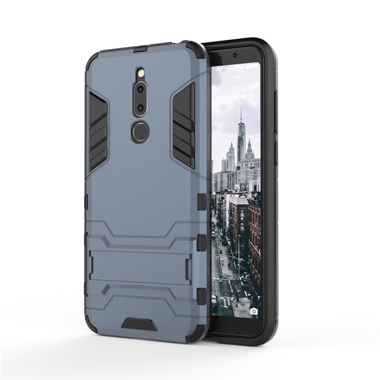 Cool Guard Kickstand PC TPU Hybrid Mobile Phone Case for Meizu M6T - Dark Blue-2