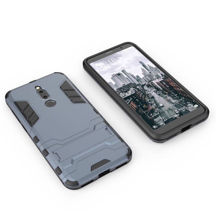 Cool Guard Kickstand PC TPU Hybrid Mobile Phone Case for Meizu M6T - Dark Blue-3