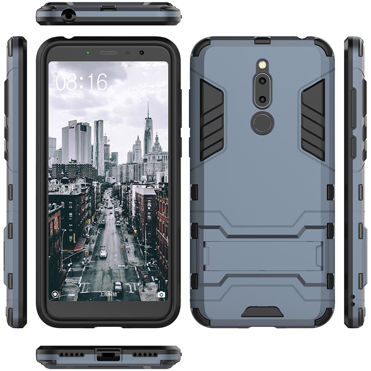 Cool Guard Kickstand PC TPU Hybrid Mobile Phone Case for Meizu M6T - Dark Blue-4