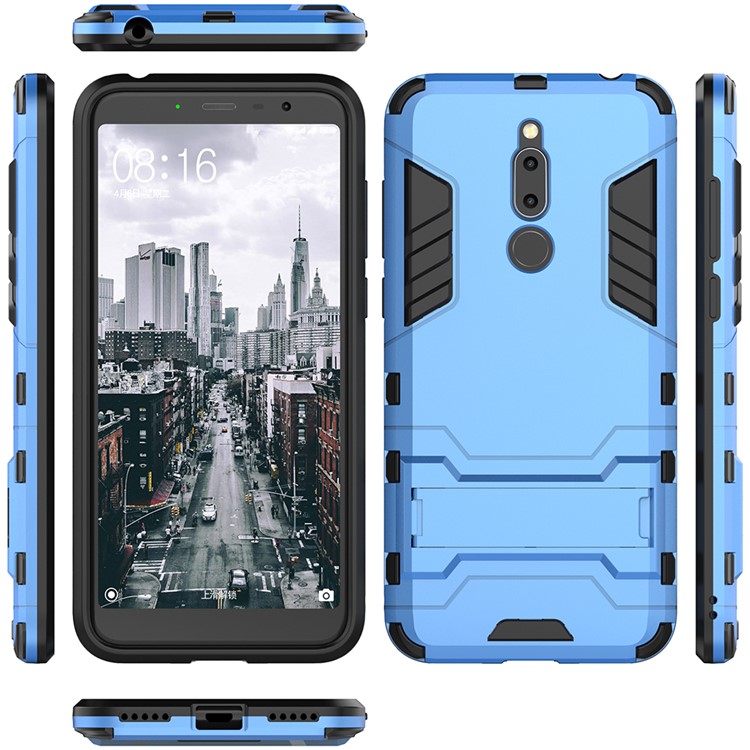 Cool Guard Kickstand PC TPU Hybrid Cell Phone Case for Meizu M6T - Baby Blue-4
