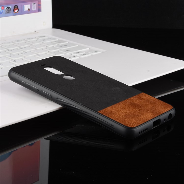 Bi-color Splicing PU Leather Coated TPU Phone Case for Meizu V8 Pro - Black-7