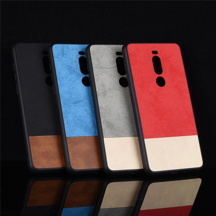 Bi-color Splicing PU Leather Coated TPU Phone Case for Meizu V8 Pro - Black-8