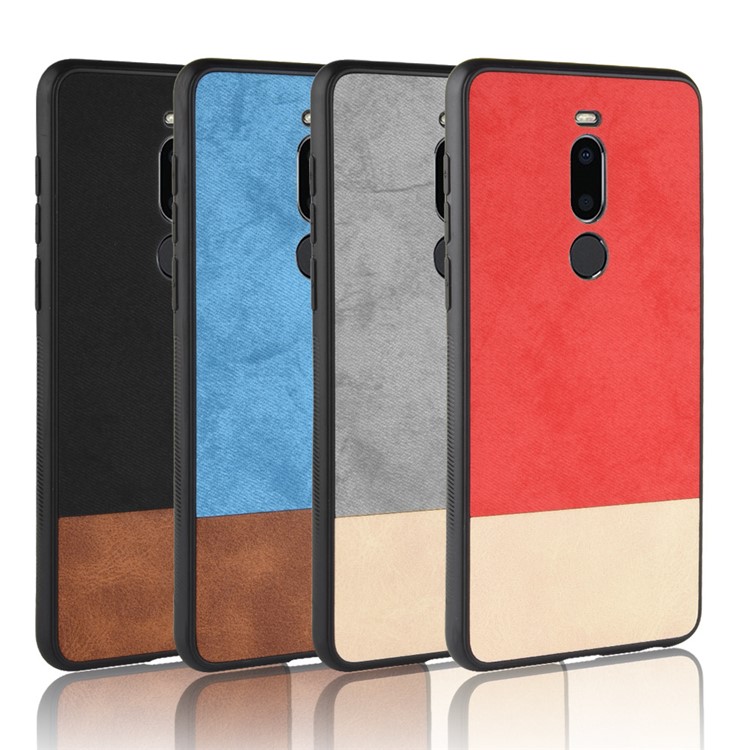 Bi-color Splicing PU Leather Coated TPU Phone Case for Meizu V8 Pro - Black-9