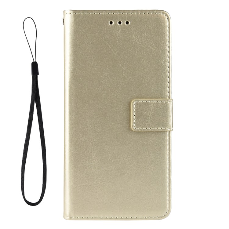 Crazy Horse Texture Wallet Leather Flip Case with Stand for Meizu 16s - Gold-2