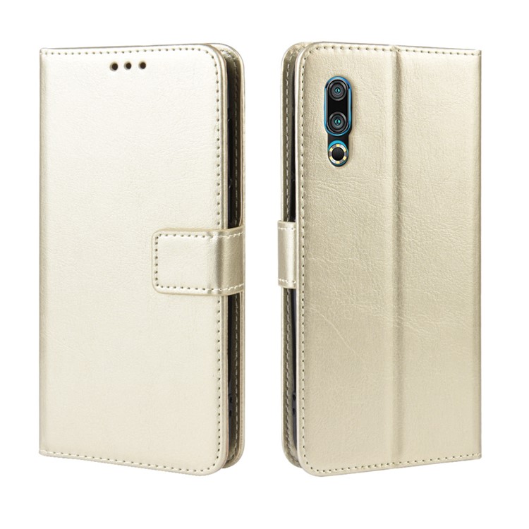 Crazy Horse Texture Wallet Leather Flip Case with Stand for Meizu 16s - Gold-7