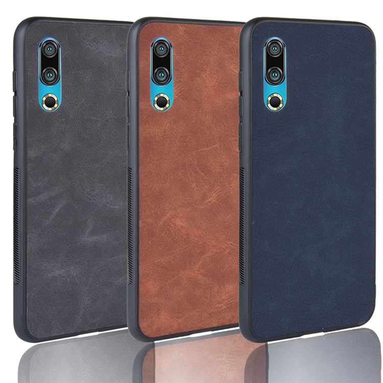 PU Leather Coated TPU + PC Back Phone Casing for Meizu 16s - Brown-8