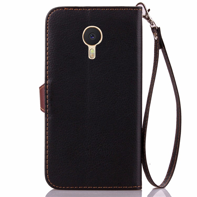 Leaf Flip Wallet Leather Shell for Meizu M3 Note - Black-3