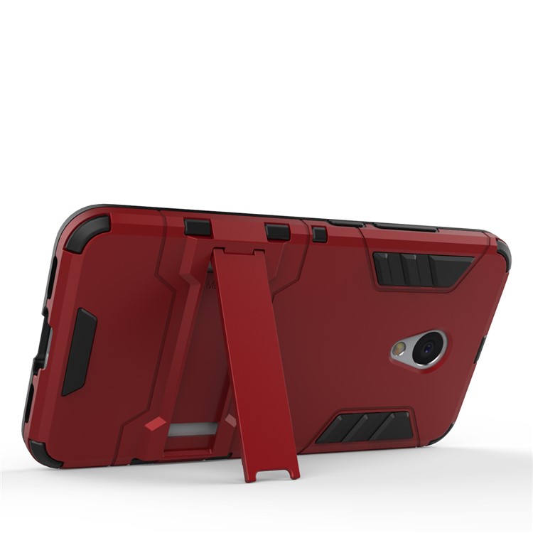 PC TPU Hybrid Cover for Meizu m3 with Kickstand - Red-5