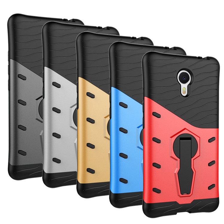 Armor PC + TPU Hybrid Case Cover with Kickstand for Meizu m3 note - Red-4