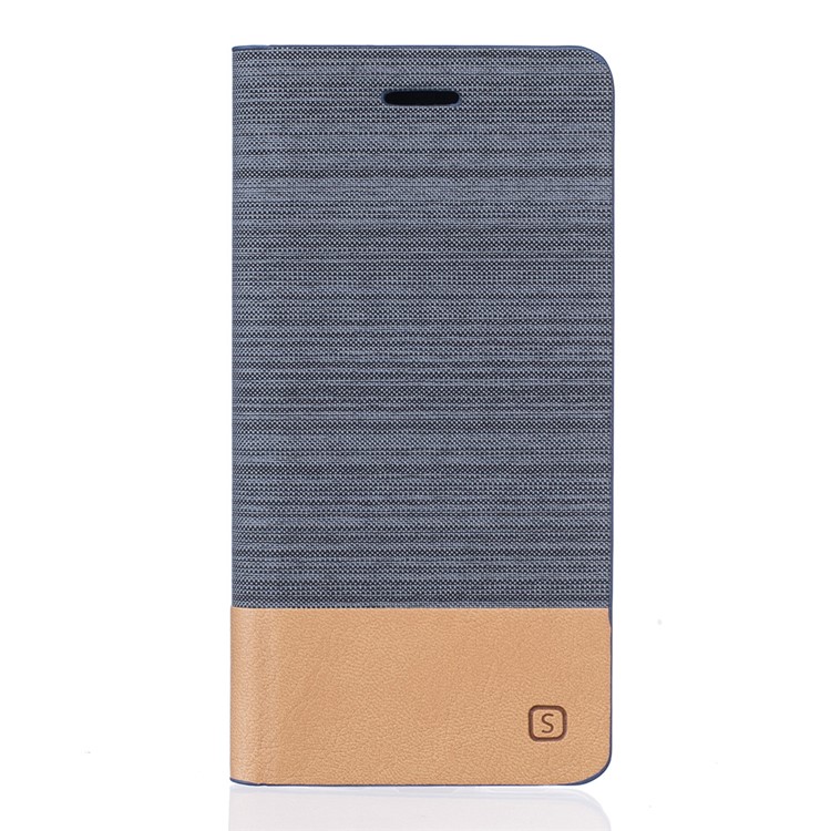 Two-color Linen Texture Leather Stand Case for Meizu m3 note - Dark Grey-1