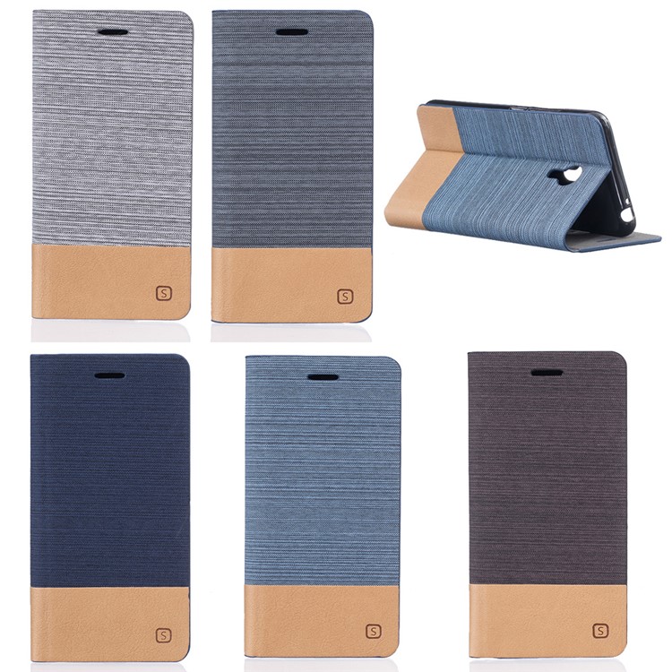 Two-color Linen Texture Leather Stand Case for Meizu m3 note - Dark Grey-10