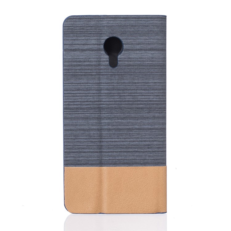 Two-color Linen Texture Leather Stand Case for Meizu m3 note - Dark Grey-2