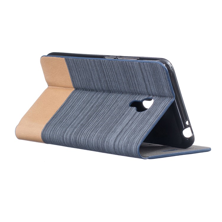 Two-color Linen Texture Leather Stand Case for Meizu m3 note - Dark Grey-4