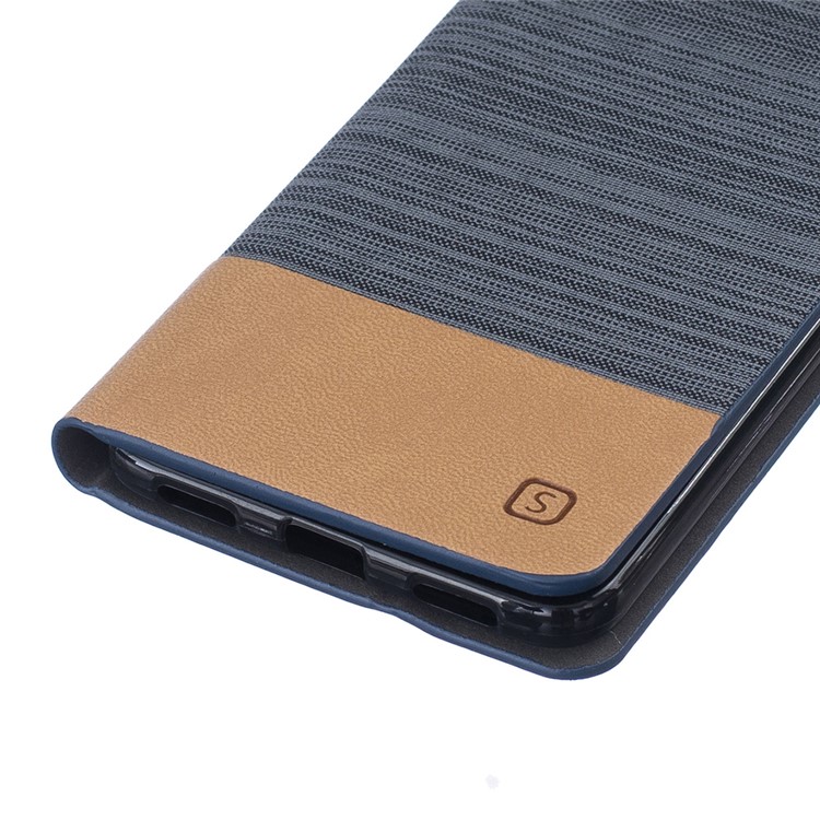 Two-color Linen Texture Leather Stand Case for Meizu m3 note - Dark Grey-5