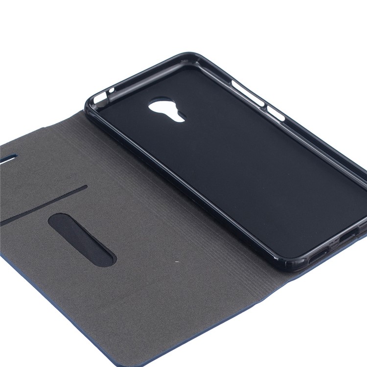 Two-color Linen Texture Leather Stand Case for Meizu m3 note - Dark Grey-7