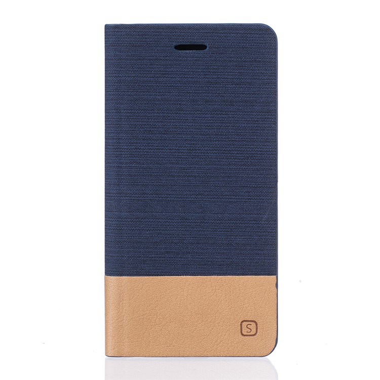 Two-color Linen Texture Leather Cover Case for Meizu m3 note - Dark Blue-1
