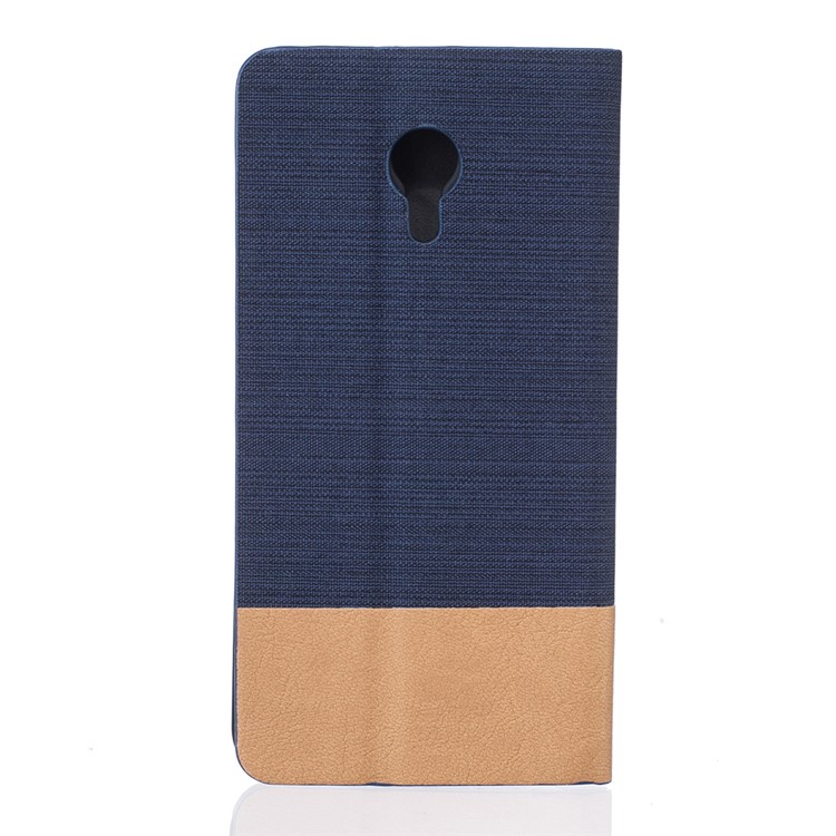 Two-color Linen Texture Leather Cover Case for Meizu m3 note - Dark Blue-2