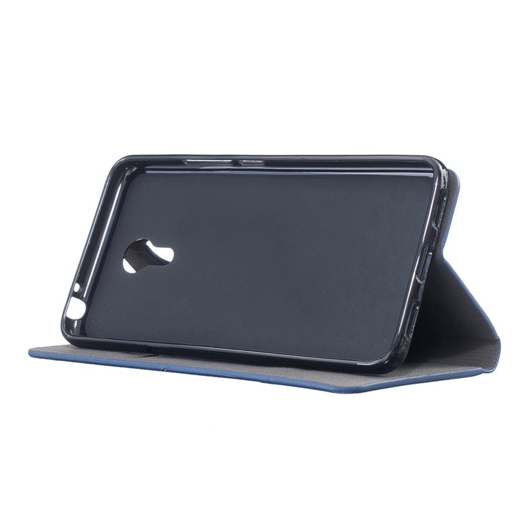Two-color Linen Texture Leather Cover Case for Meizu m3 note - Dark Blue-3