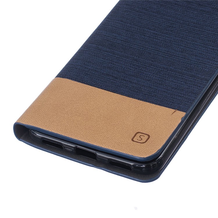 Two-color Linen Texture Leather Cover Case for Meizu m3 note - Dark Blue-5