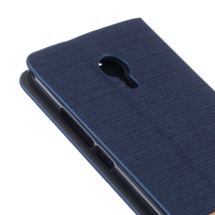 Two-color Linen Texture Leather Cover Case for Meizu m3 note - Dark Blue-6