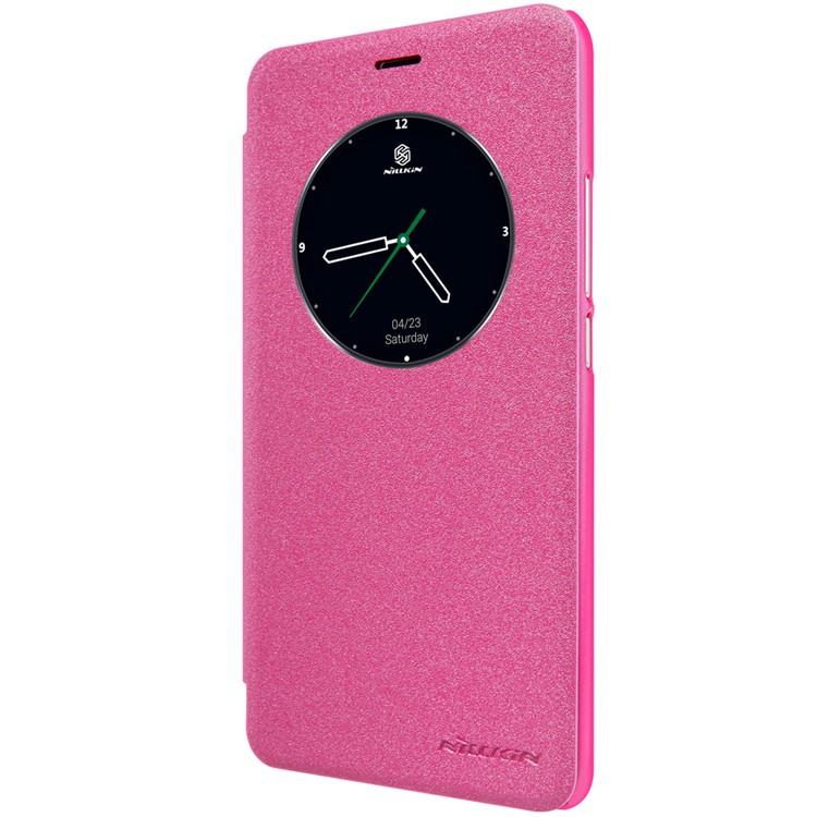 NILLKIN Sparkle Series Auto Wake / Sleep View Leather Case for Meizu M3E - Rose-3
