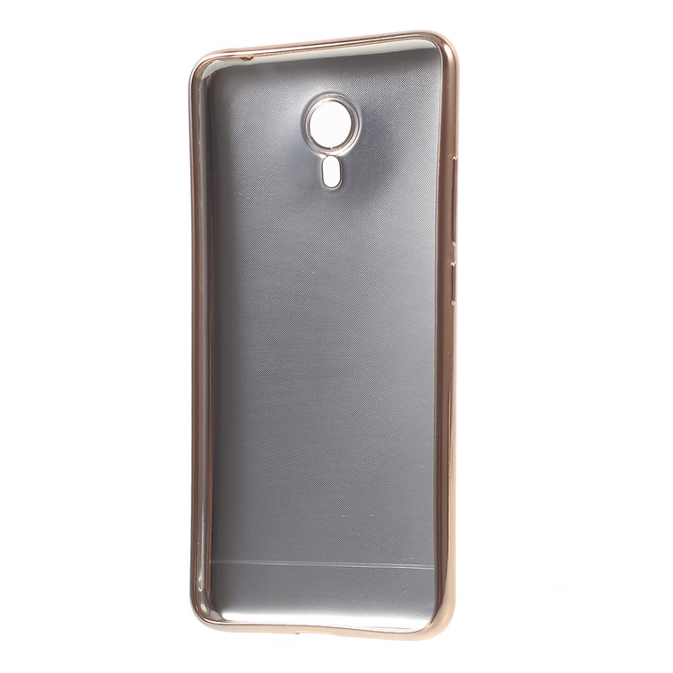 Litchi Texture PU Leather Coated Plating TPU Cover for Meizu M3 Note - Black-2