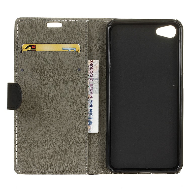 Wallet Leather Stand Case for Meizu U10 - Black-3
