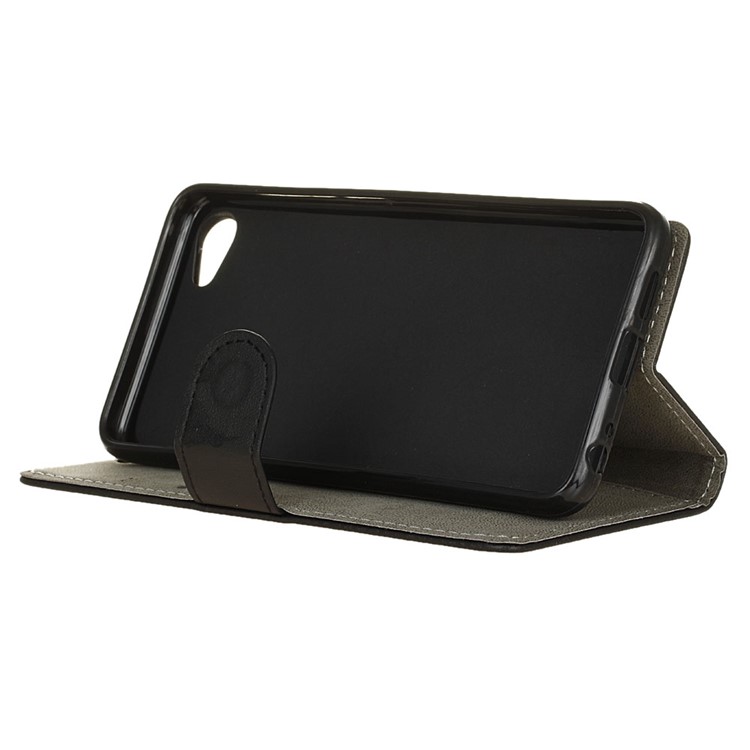 Wallet Leather Stand Case for Meizu U10 - Black-4