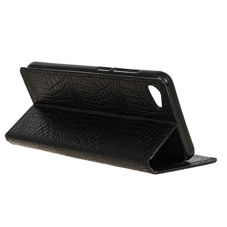 Crocodile Wallet Stand Leather Case Cover for Meizu U10 - Black-6