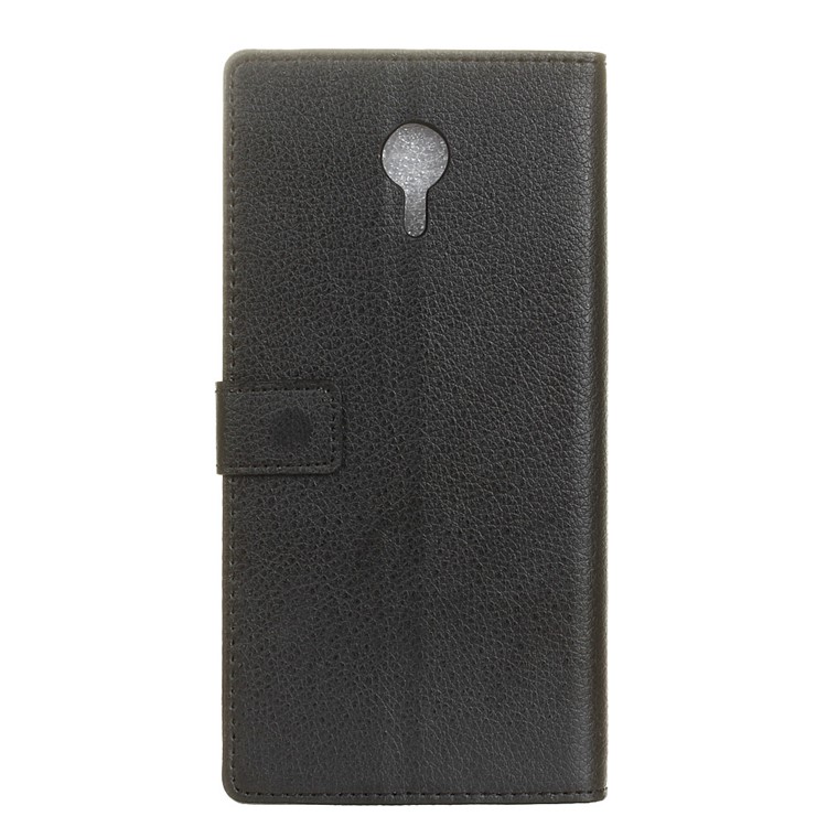 Lychee Skin Wallet Leather Stand Case for Meizu m3 Max - Black-2