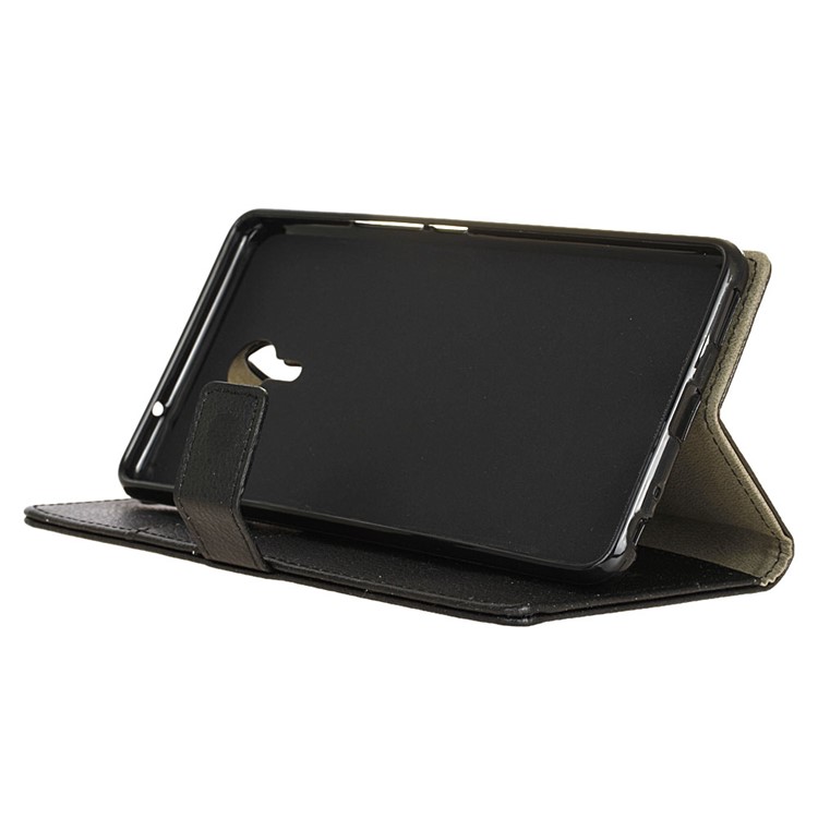 Lychee Skin Wallet Leather Stand Case for Meizu m3 Max - Black-4