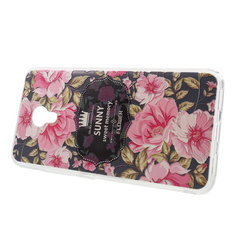 Softlyfit Embossed TPU Cover Case for Meizu m3 / m3s - Pretty Flowers-2