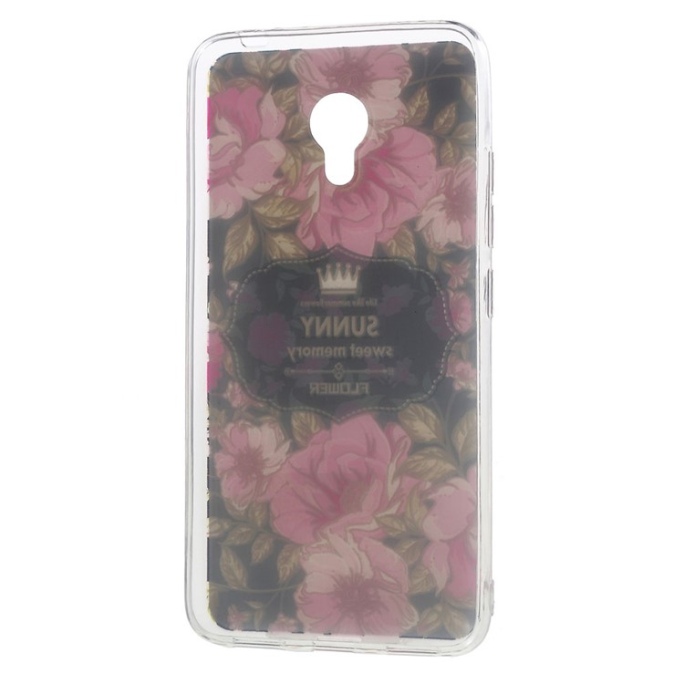 Softlyfit Embossed TPU Cover Case for Meizu m3 / m3s - Pretty Flowers-5