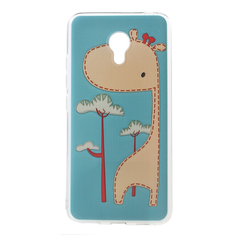 Softlyfit Embossment TPU Skin Case for Meizu m3 / m3s - Cute Giraffe-1