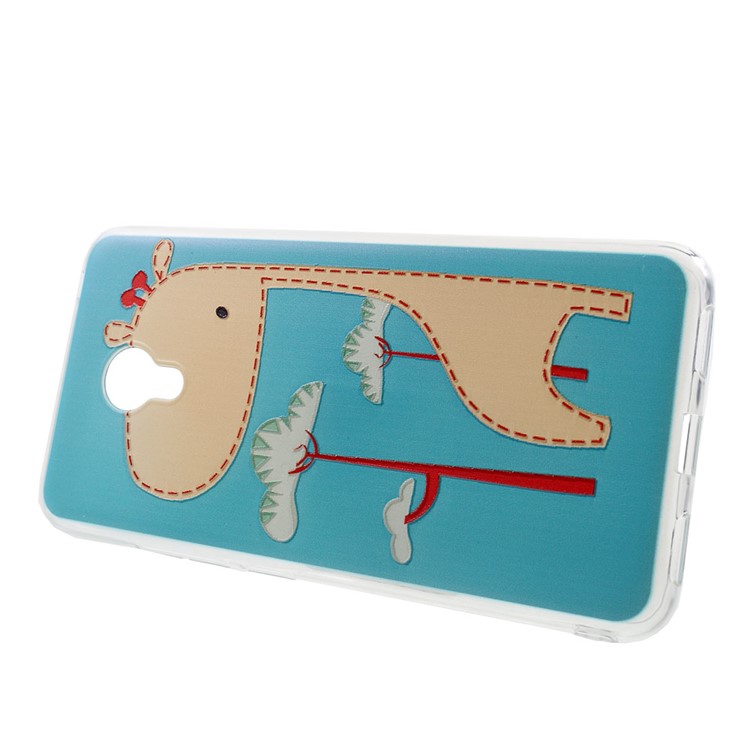 Softlyfit Embossment TPU Skin Case for Meizu m3 / m3s - Cute Giraffe-2